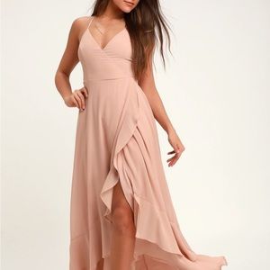 High low Maxi pink dress